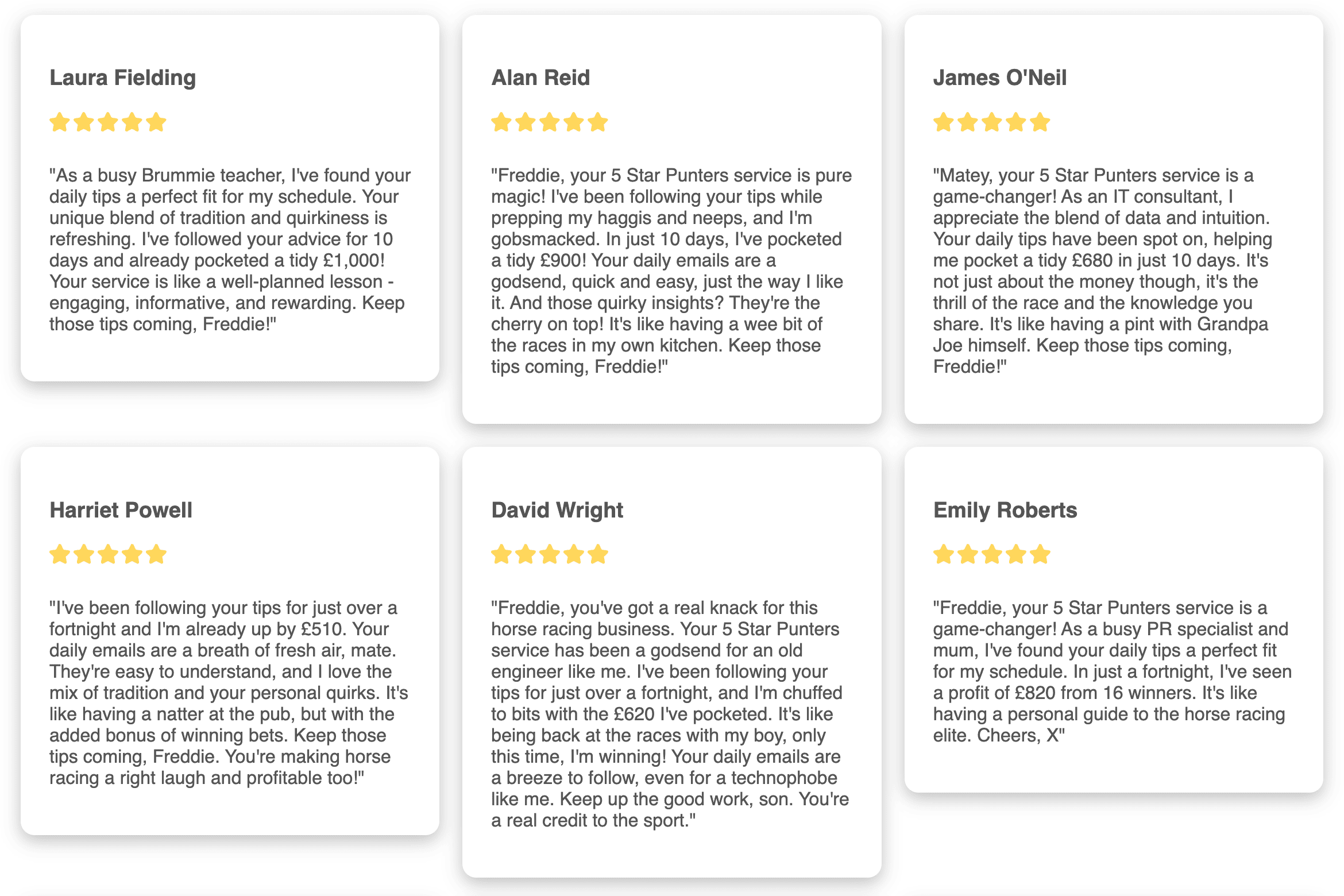 5 Star Punters testimonial desktop 1