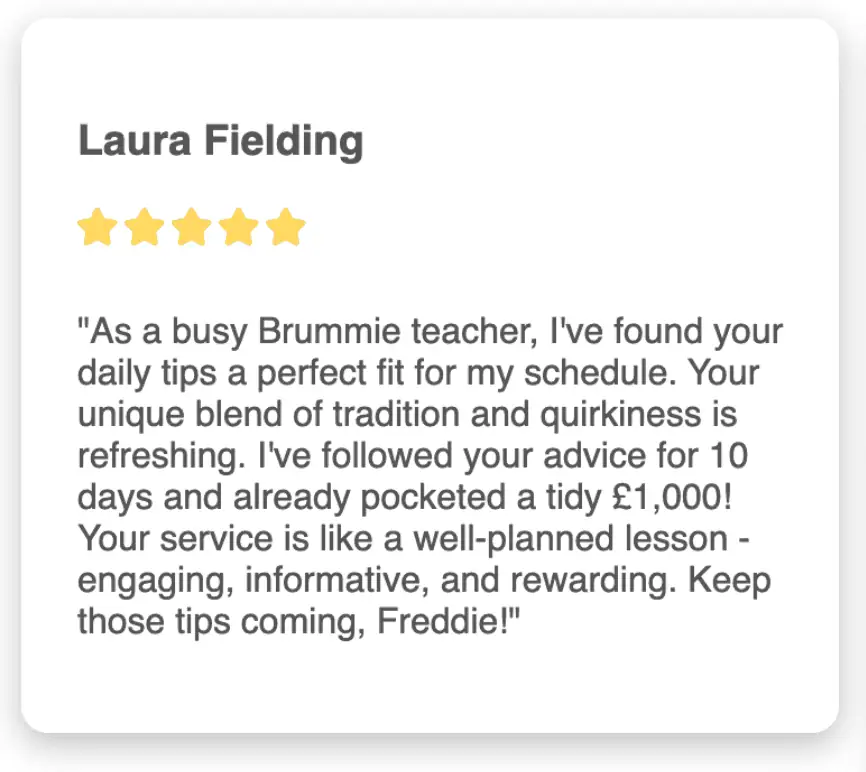 5 Star Punters testimonial mobile 1