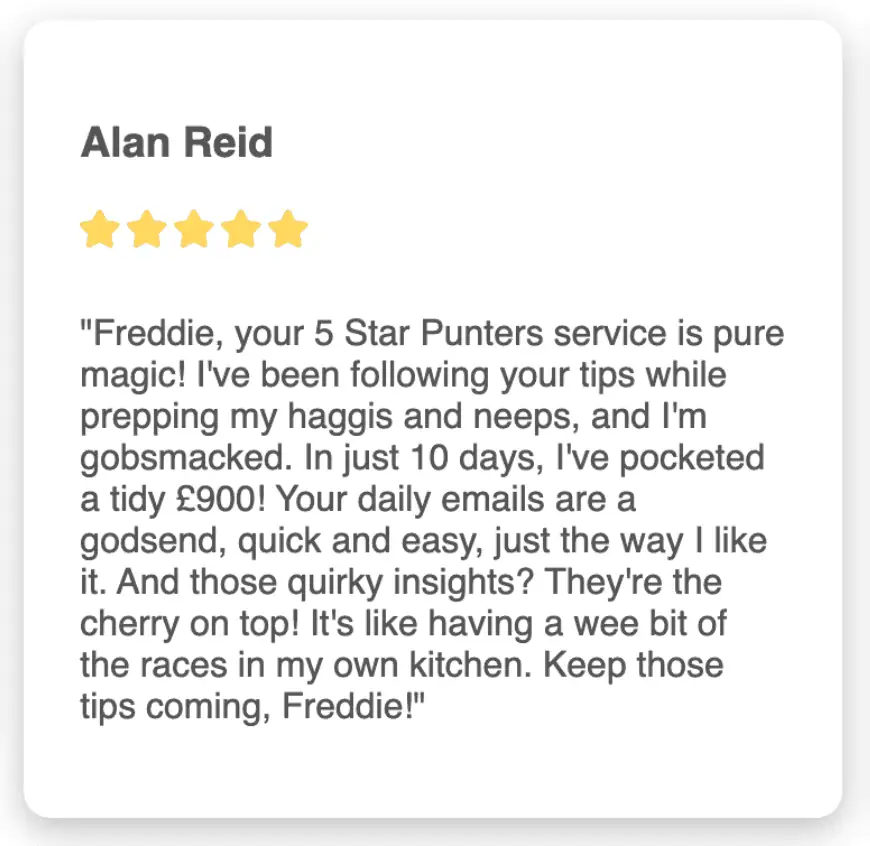 5 Star Punters testimonial mobile 2