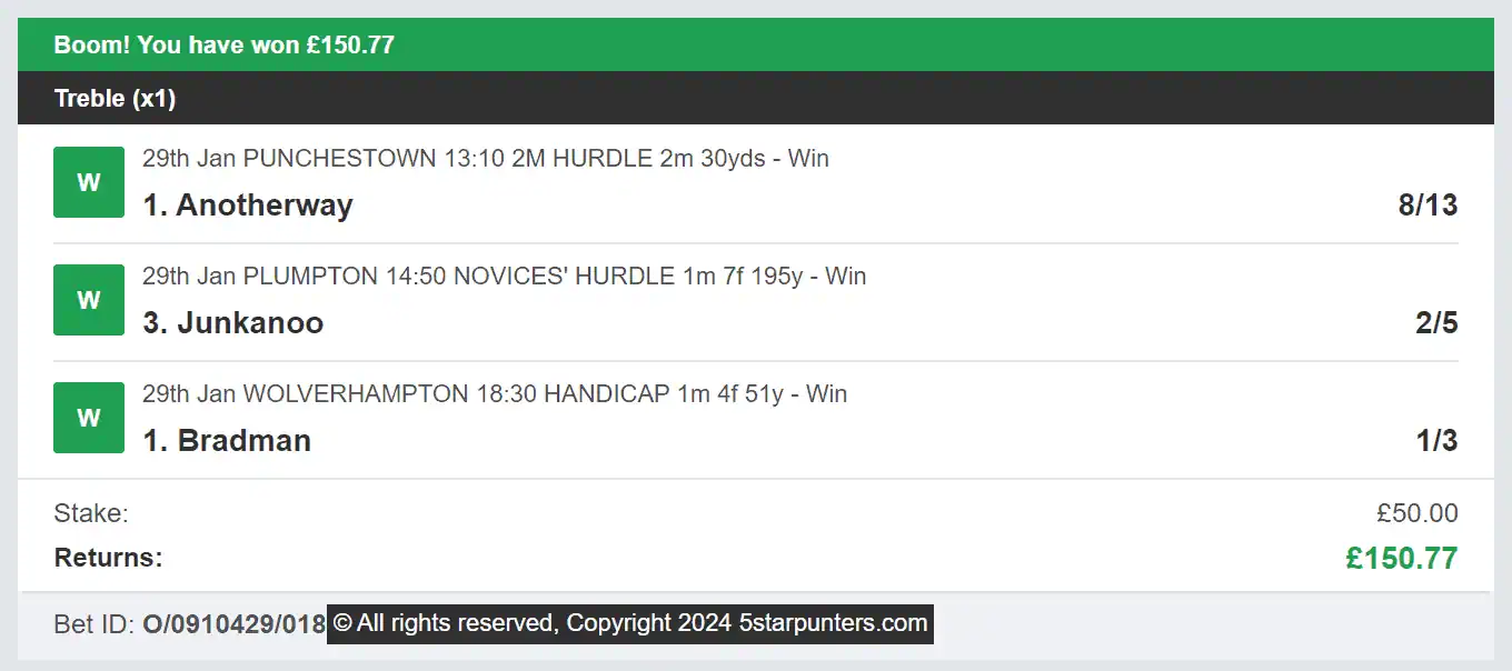 5 Star Punters - Multi Winner - 2024-01-29