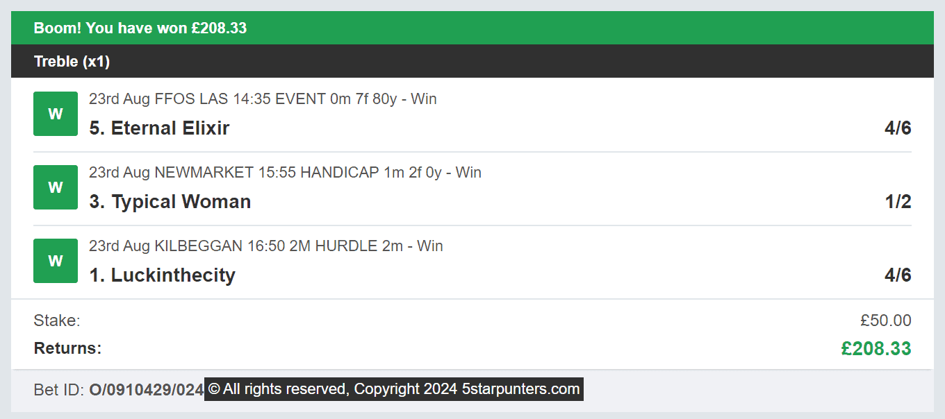 5 Star Punters - Multi Winner - 2024-08-23