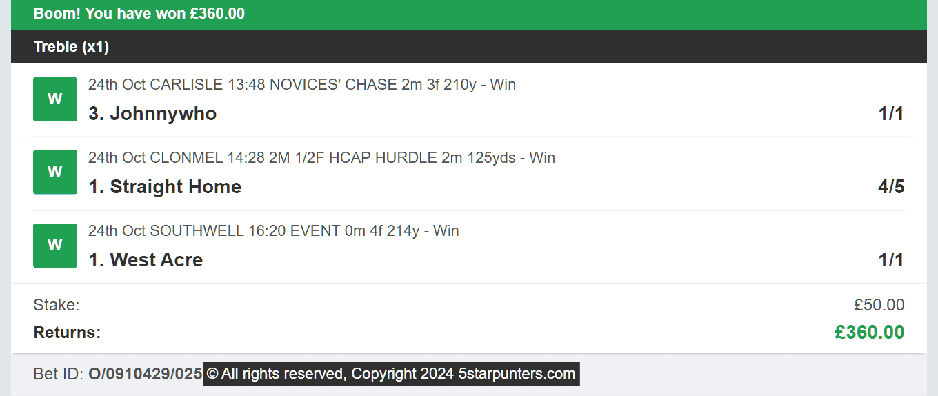 5 Star Punters - Multi Winner - 2024-10-24