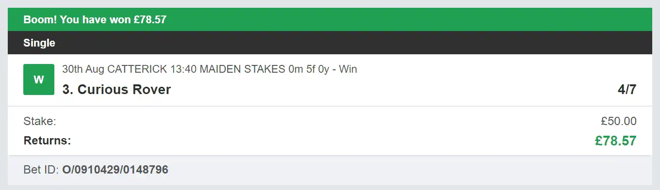 5 Star Punters - Winner 1 - 2023-08-30