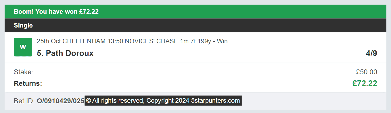 5 Star Punters - Winner 1 - 2024-10-25