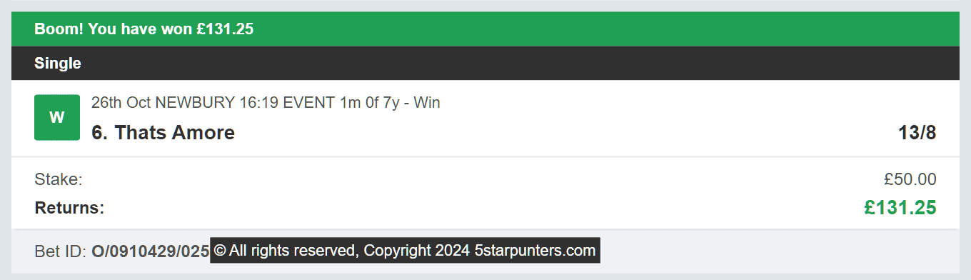 5 Star Punters - Winner 1 - 2024-10-26