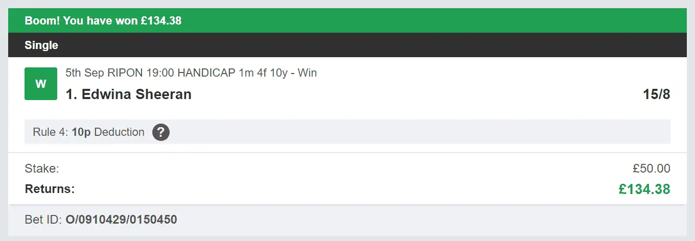5 Star Punters - Winner 2 - 2023-09-05