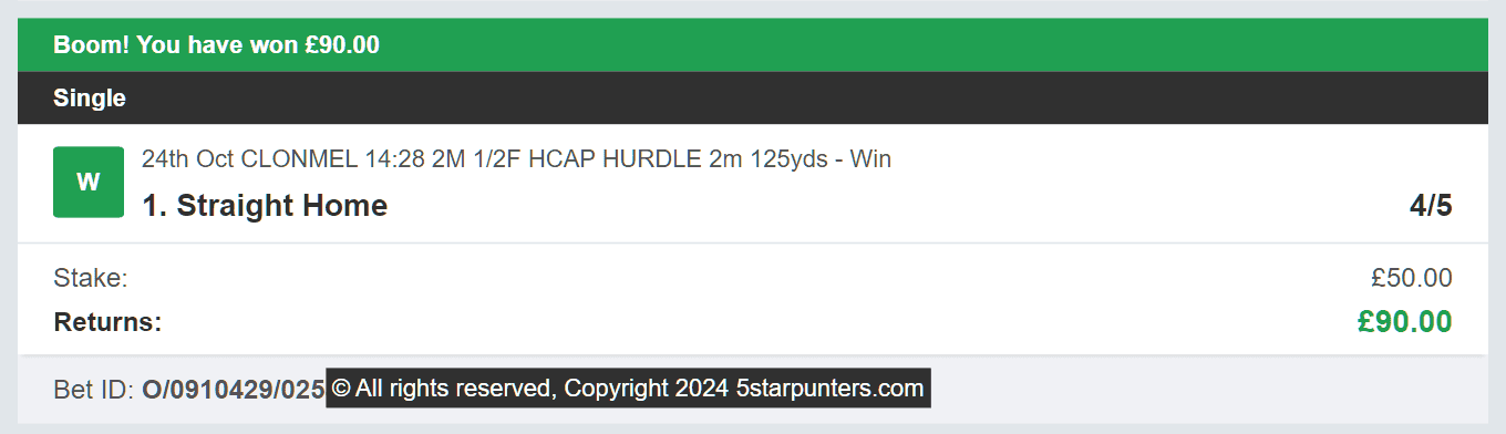 5 Star Punters - Winner 2 - 2024-10-24