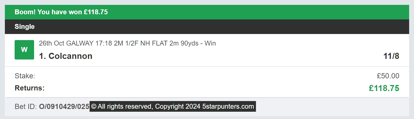 5 Star Punters - Winner 2 - 2024-10-26