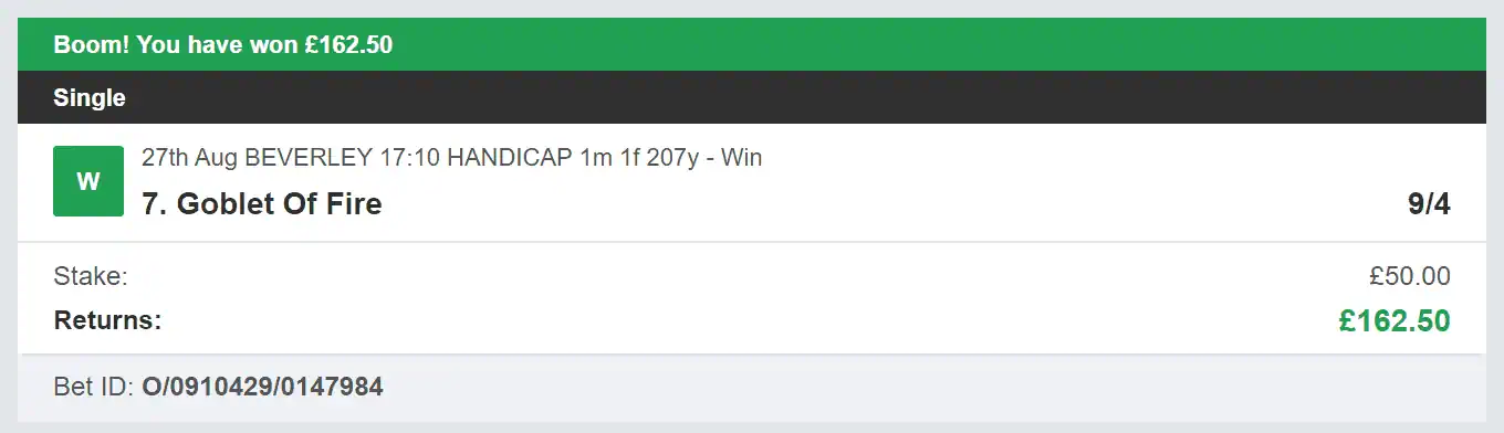 5 Star Punters - Winner 3 - 2023-08-27