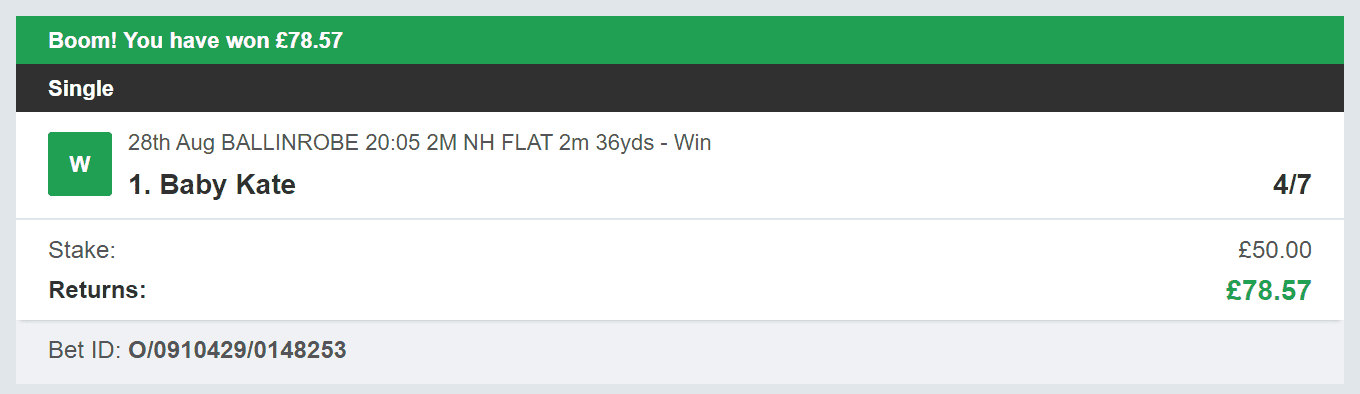 5 Star Punters - Winner 3 - 2023-08-28