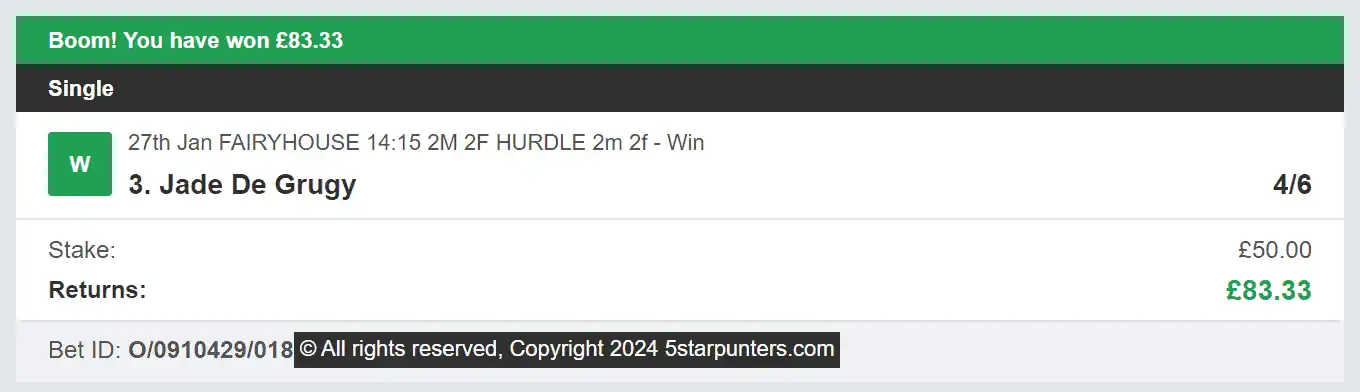5 Star Punters - Winner 3 - 2024-01-27